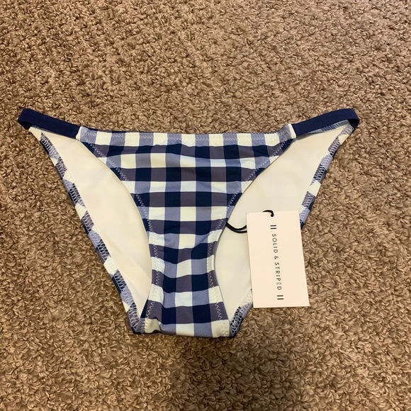 Solid and Striped plaid bikini BOTTOMS only - Picture 4 of 7